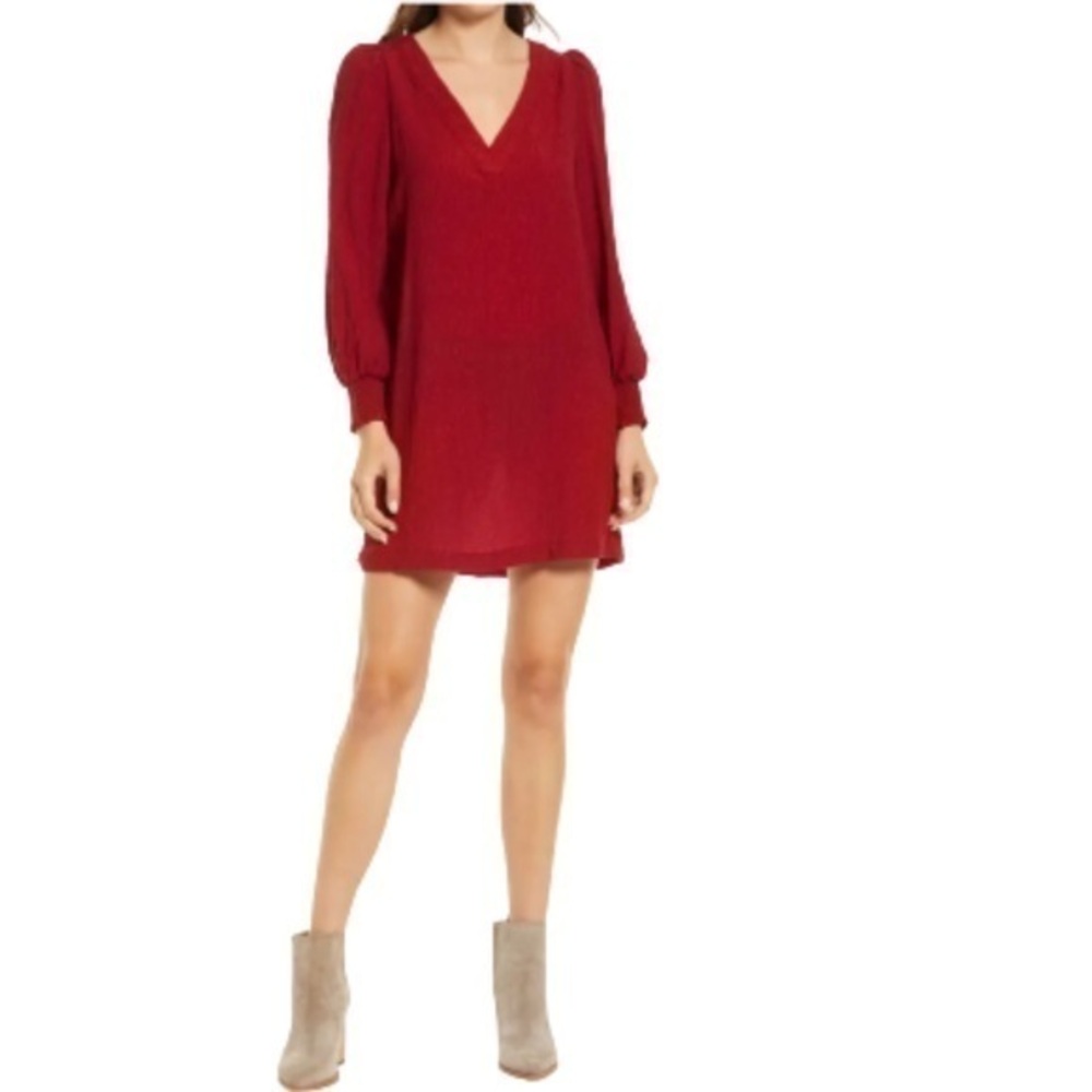BB Dakota by Steve Madden ruston textured long sleeve shift minidress NWT size S